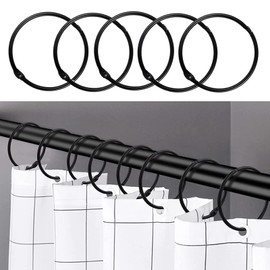 Pack of 24 Shower Curtain Rings, Shower Curtain Hooks, Rustproof Shower Curtain Hooks for Bathroom, Decorative Rings for Shower Curtains and Shower Curtain Rods, Curtain Rings Also for Curtains
