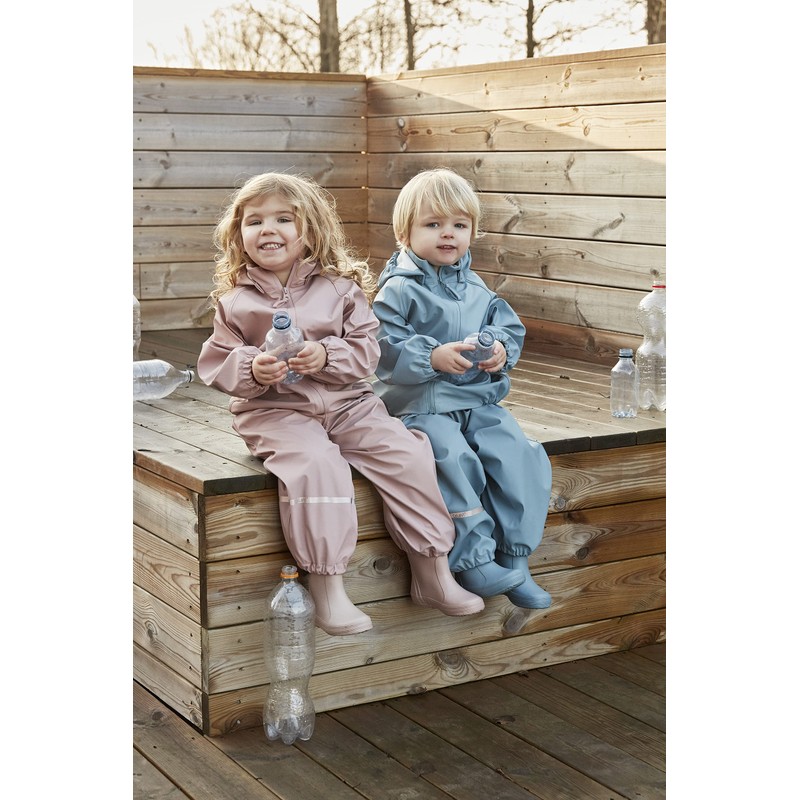 Celavi Unisex Children's Basic PU Rainwear Set, Smoke blue