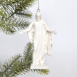 Christus Statue Christmas Tree Ornament - 3.5" Size (90mm) Christian Christmas Home Decor Jesus Ornament