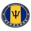 1 x Round MDF Magnet - Barbados Bridgetown Flag Stamp