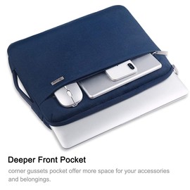 Voova 360° Protective Laptop Sleeve Case 13 13.3 inch,Waterproof Computer Cover Bag for MacBook Air 13 M1/M2 2020-2022,MacBook Pro 13/14, DELL XPS 13,Blue