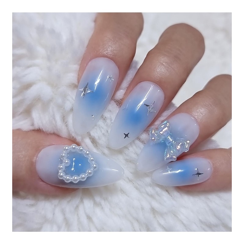 Blue Cheek Handmade Nail Tips - Ballerina / 블루치크 수제네일팁