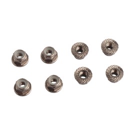 GDOOL 8PCS Flange M4 Lock Nuts Serrated Nylon Self-Tightening Aluminum M4 Wheel Hardware for Axial HPI TLR ECX Model RC Car Vehicles Upgraded Replacement Parts (Titanium)