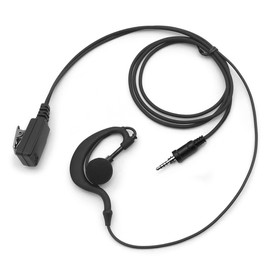 SUNDELY® Earpiece Headset for Yaesu Vertex Standard Radio VX-6 VX-7R VX-120 X-D1 FT-250R FT-270R VXA-710 SR40 Walkie Talkie 3.5mm 1-pin (4 pole) with PTT Microphone G-shape Ear Clip Hook Hanger