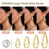 DORANA Large Gold Hoop Earrings for Women Oval Hoop Earrings