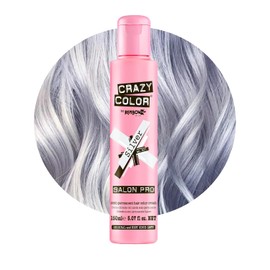 Crazy Color Tinte para el cabello, vegano y libre de crueldad, tinte temporal para cabello preaclarado o rubio, no requiere peróxido ni desarrollador (plateado)