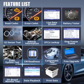 VEHLIVE V860 Scanner for Car and Trucks,OBD2 Diagnostic Tools and Code Reader for Engine Check,Battery Test, O2 Sensor and EVAP Leak for Annual Check Readiness,Printable Export,Vehicle After 1996