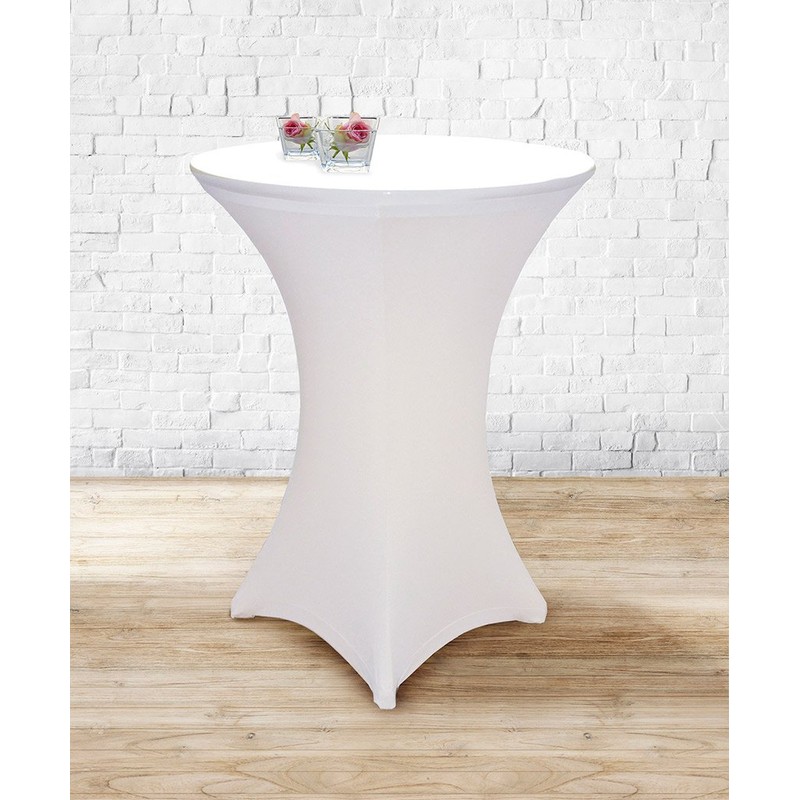 Gastro Uzal Table cover, 2-piece set, white, stretch, diameter 70-75