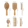 Peine de Madera Bambu, 6Pcs Cepillo Bambu Cabello, Peine de