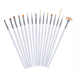 Bella Bella Set De 15 Pinceles Para Uñas Acrílicas, Gel , Mano Alzada