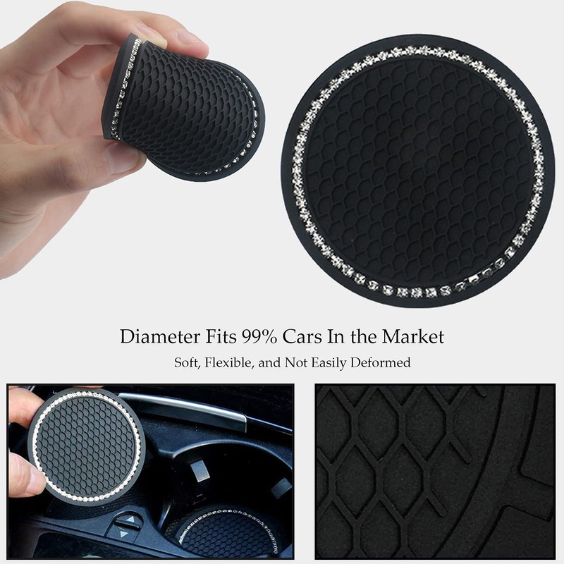 POTUANOT 10 Bling Car Coaster Drink Holder, Engine Ignition Button