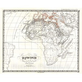 Historic Map - Spruner Map of Africa up to The Arab conquests in The 7th Century -, 1855 - Vintage Wall Art - 24in x 20in