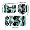 4Pcs Turquoise Shower Curtain Sets with Non-Slip Rugs, Toilet Lid