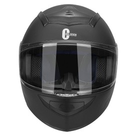 Full Face Motorcycle Helmet for Adults with DOT Approved, Black Lightweight Aerodynamic Street Bike Helmet for Men and Women, Three Layers Protection
