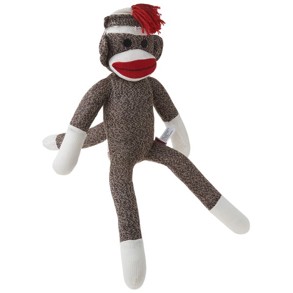 Schylling Brand Classic 20" Retro Sock Monkey Stuffed Animal - Knitted Texture Original Look - Ages 12 Months and Up