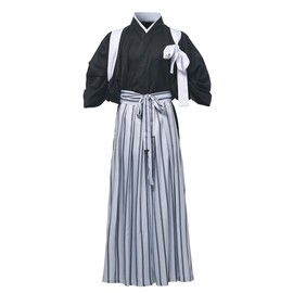 COSDREAMER Japanese Yukata Kimono for Men Costume Japanese Kimono Robe Blue S, black, S