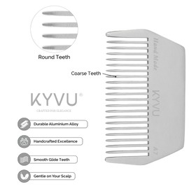 KYVU A7 Handmade 9.3 cm Wide-Tooth Aluminium Comb