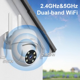 WiFi Security Camera Outdoor Wired, 2.4/5GHz Wi-Fi Camera for Home Security, Auto Tracking, Color Night Vision, Motion Detection, 2-Way Audio, 24/7 Recording, Work with Alexa/Google Home(2 Cameras)