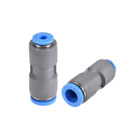 sourcing map Straight Push to Connector Reducer Fitting 8mm to 4mm Quick Release Pneumatic Connector Plastic Union Pipe Tube Fitting Grey 2Pcs