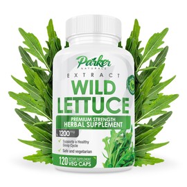 Parker Naturals Wild Lettuce Extract – Herbal Sleep Supplement 1200mg, 4:1 Concentrated, Vegan Capsules, Soothes Discomfort, 60 Servings, 120 Count