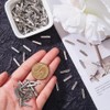 GORGECRAFT 350pcs Elastic Cord Ends Silver Metal Stainless Steel Folding