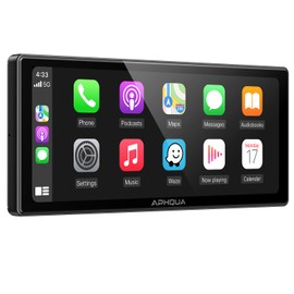 Kabelloses CarPlay Display für Apple CarPlay und Android Auto, 10,26 Zoll tragbarer lichtempfindlicher Touchscreen, digitaler Media Receiver mit GPS-Navigation, Siri, MirrorLink/Siri/FM