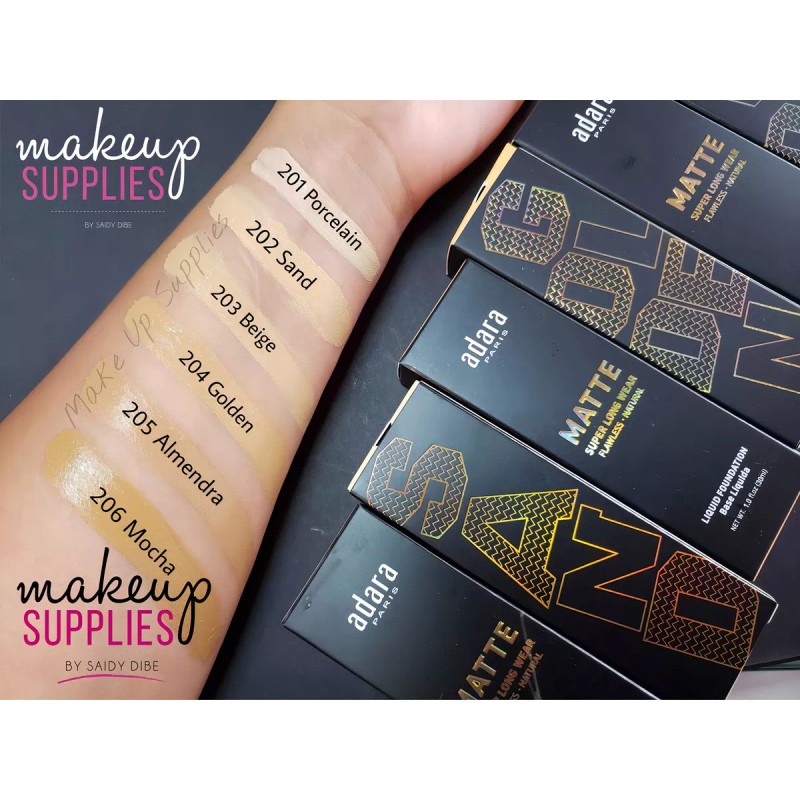 Adara Paris Base Matte Adara Paris, Maquillaje Gran Cobertura, Tono