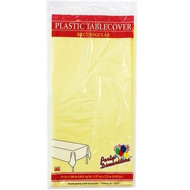 Party Dimensions Single-Count Rectangular Plastic Table Cover, 54 by 108-Inch, Yellow