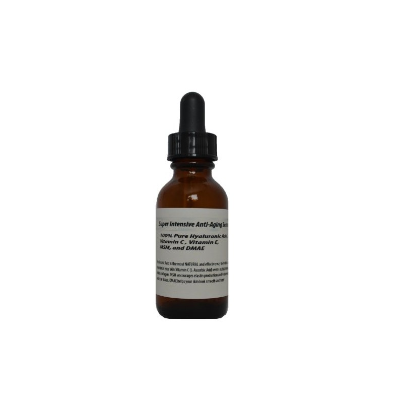 Super Intensive Anti-Aging Serum, 100% Pure Hyaluronic Acid, Vitamin C,