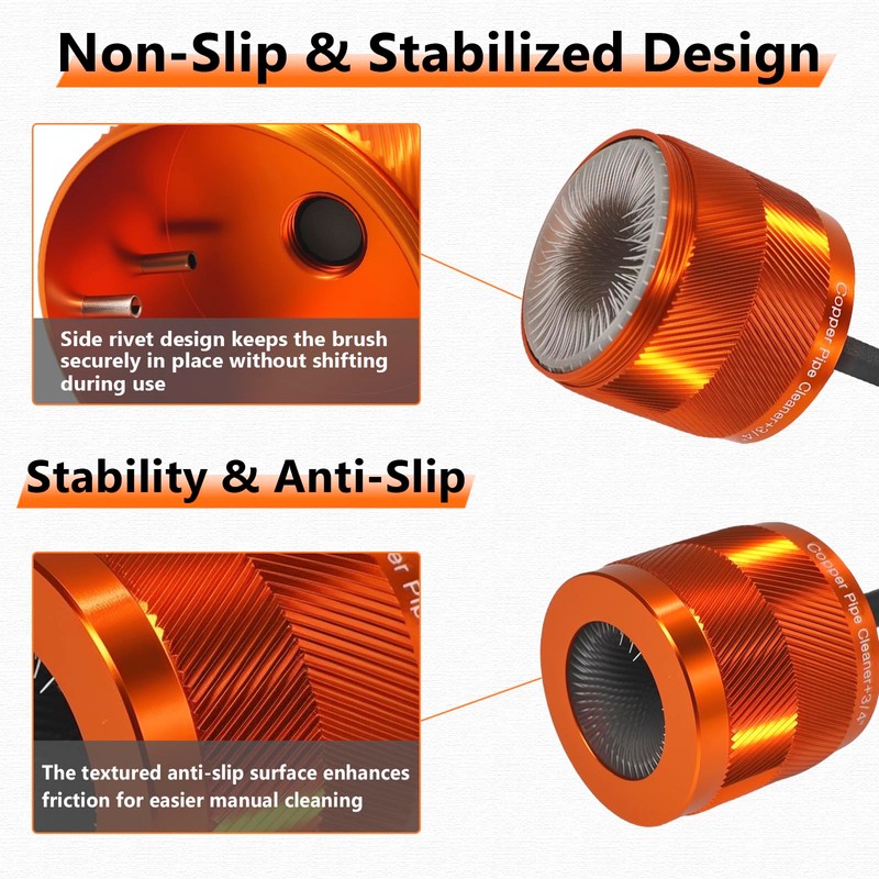 1/2" & 3/4" Cleaner Set for Drill,with 1/4" Hex Shank