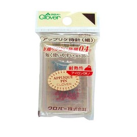 クロバー(Clover) アップリケ待針 細 太さ0.4mm/長さ25mm 赤/青 合金鋼 57-314