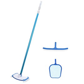 Vivastate Essential 9 Piece Pool Cleaning Kit with Adjustable Pole, Vacuum, and Test Strip for Above Ground Pools