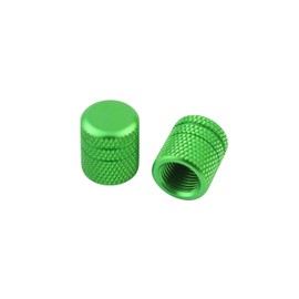 POSH FAITH 000801-28 Motorcycle Accessories, Aluminum Colored Air Valve Caps (2 Pieces), Set of 2, Lime Green