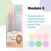 Chaogi Set Plumas Gel 6 Piezas Colores Pastel Papeleria +