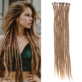Thin36" 30 Strands thin 0.6cm Dreadlock Extensions Reggae Hip-hop Synthetic Hair Crochet Braiding Hair Extensions (30strands, 27#)…