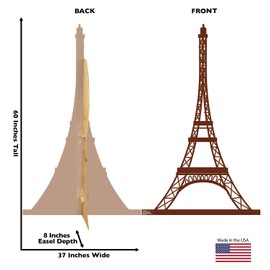 Cardboard People Paris Eiffel Tower Life Size Cardboard Cutout Standup - Paris Party Theme