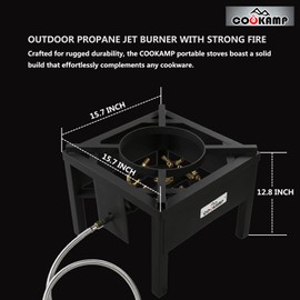 COOKAMP Propane Burner for Outdoor Cooking (23 Tips Jet Burner)