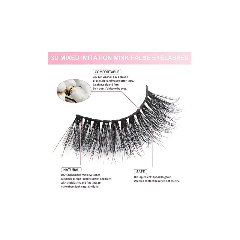 Kit Pestañas De Extensiones De Pestañas Curvatura D9-16mm