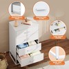 WLIVE White Wood Dresser for Bedroom with 4 Drawers, Tall