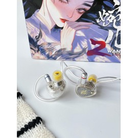 TANGZU Wan'er S.G 2 in-Ear Monitor, Gaming IEM Earphones, HiFi Wired Earbuds with 10mm PET Diaphragm Dynamic Driver, Flat 0.78mm 2-pin Tangle-Free Detachable Cable for DJ Audiophiles (White-3.5mm)