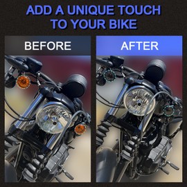 HOKUOTOLITE Turn Signal Lens Kit,Front/Rear Bullet Turn Signal Light Replacement Lenses Covers for Harley Sportster 883 1200/Touring Road King Electra Glide Street Glide/Softail/Dyna/V-Rod,Smoke,2 PCS