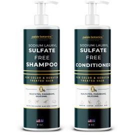 Sodium Lauryl Sulfate Free Shampoo and Conditioner Set For Color Treated Hair ALL NATURAL Women & Men Shampoo and Conditioner SLS Paraben and Sulfate Free for Daily Routine