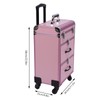 3 Layer Makeup Case, Professional Rolling Makeup Case with Locks,