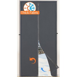 Magnetic Thermal Insulated Door Curtain,Thicker Layered Fabric&Full Strip Magnets,Temporary Doorway Cover Curtains, Self-Closing Privacy Magnetic Screen Door,Door Window Insulation kit for Winter