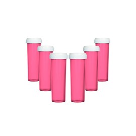 Large 60 Dram Pink Pill Bottle with Reversible Cap Plastic Prescription Set of 6 Empty Bottles Hangover Kit