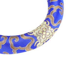 Singing Bowl Cushion, 16cm Singing Bowl Cushion, Bols Chantants Coussins Silk Brocade Round Cushion Ring Pillow for 7-10 Inches Diameter Meditation Singing Bowls (Blue)