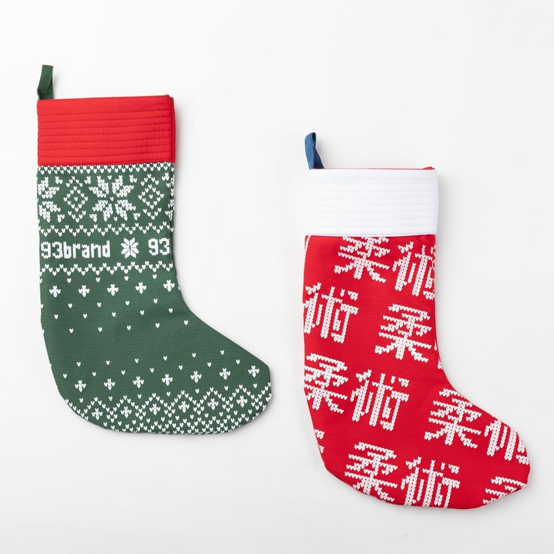 93Brand Pearl Weave Christmas Stockings (Green)