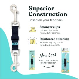 Gentle Creatures Collar Companion - Adjustable Backup Clip for Dog Harness, Prong, Pinch Collars, Gentle Lead - Double Ended Backup Clasp - Harness to Collar Safety Clip