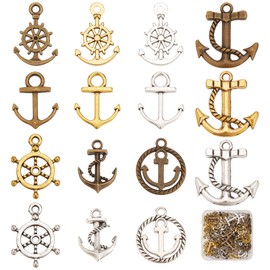 SUNNYCLUE Metal Anchor Charms, Alloy, alloy
