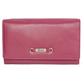 Women's pink soft genuine leather wallet HMT